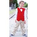 Boy's Red Corduroy Bow Tie Holiday Size 2T-4T 